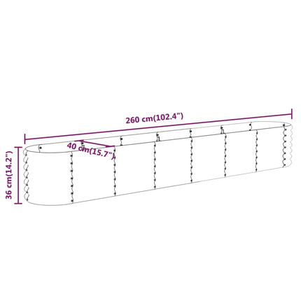 Letto da Giardino in Acciaio a Polvere 260x40x36 cm Antracite