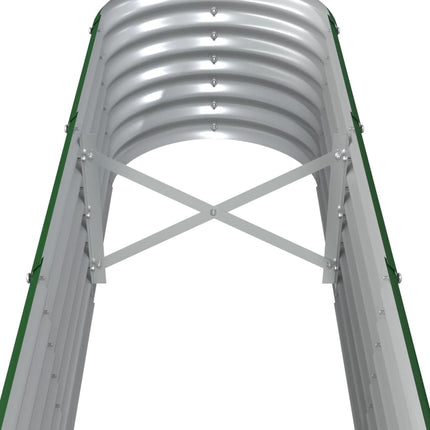 Letto Giardino Acciaio Verniciato a Polvere 332x40x36 cm Verde