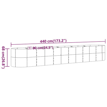 Letto Giardino Acciaio Verniciato a Polvere 440x80x68cm Argento