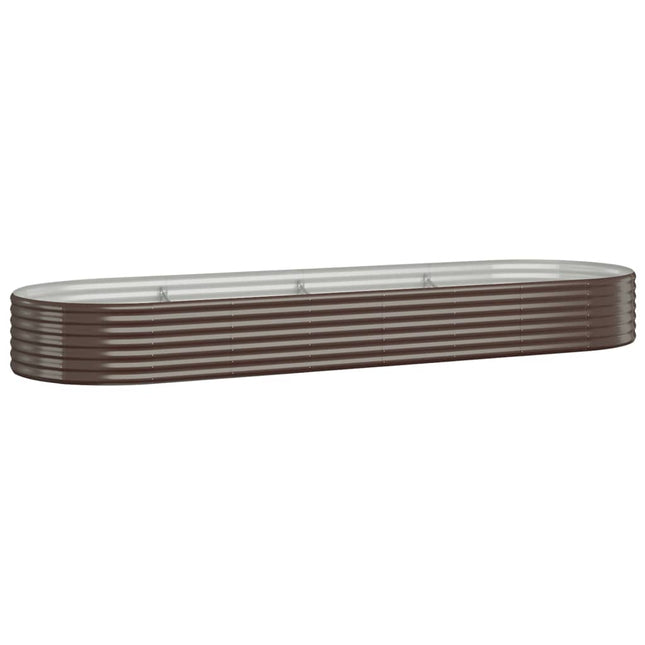 Letto Giardino Acciaio Verniciato Polvere 322x100x36 cm Marrone