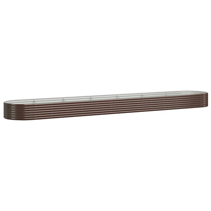 Letto Giardino Acciaio Verniciato Polvere 544x100x36 cm Marrone