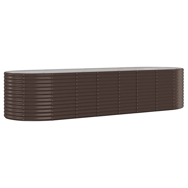 Letto Giardino Acciaio Verniciato Polvere 322x100x68 cm Marone