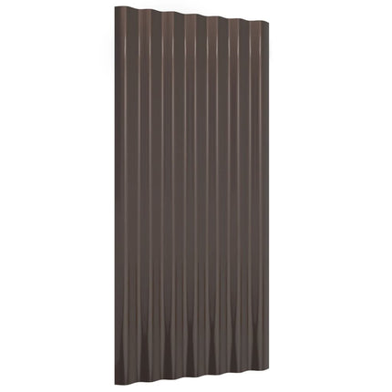 Pannelli Tetto 36 pz Acciaio Verniciato Polvere Marrone 80x36cm