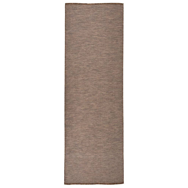 Tappeto da Esterni a Tessitura Piatta 80x250 cm Marrone
