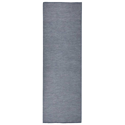 Tappeto da Esterni a Tessitura Piatta 80x250 cm Blu