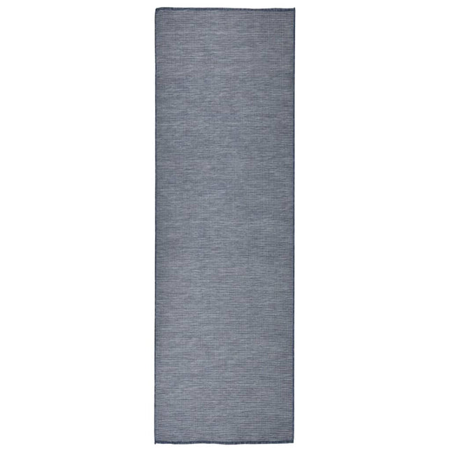 Tappeto da Esterni a Tessitura Piatta 80x250 cm Blu
