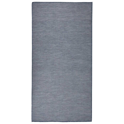 Tappeto da Esterni a Tessitura Piatta 100x200 cm Blu