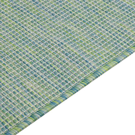 Tappeto da Esterni a Tessitura Piatta 140x200 cm Turchese