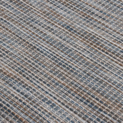 Tappeto da Esterni a Tessitura Piatta 100x200 cm Marrone e Blu