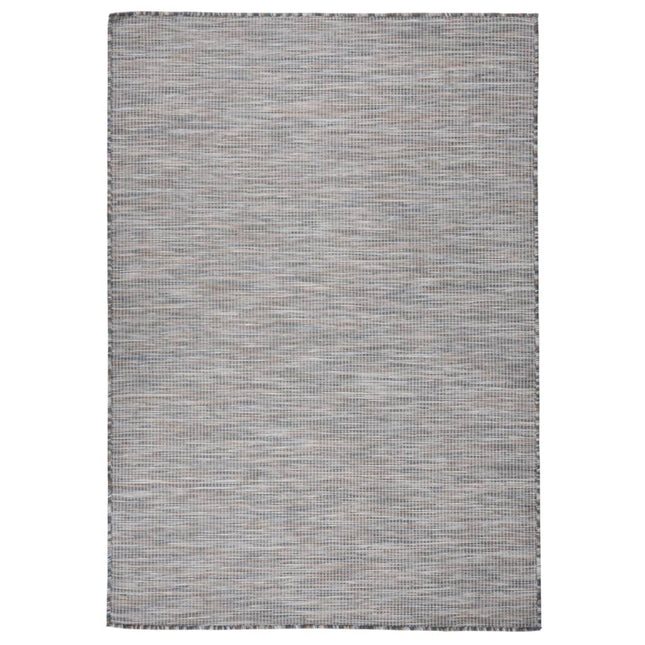 Tappeto da Esterni a Tessitura Piatta 140x200 cm Marrone e Blu