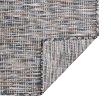 Tappeto da Esterni a Tessitura Piatta 140x200 cm Marrone e Blu