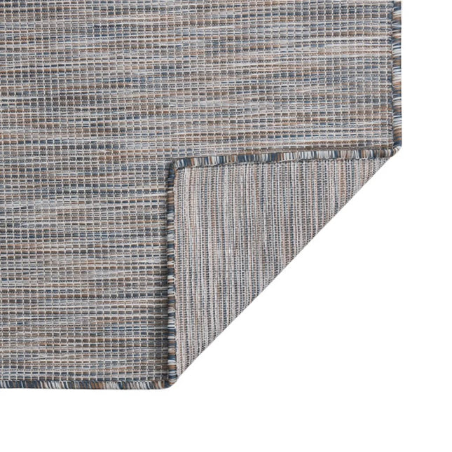 Tappeto da Esterni a Tessitura Piatta 140x200 cm Marrone e Blu