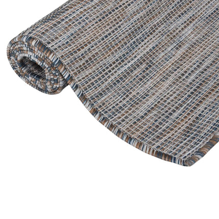 Tappeto da Esterni a Tessitura Piatta 200x280 cm Marrone e Blu