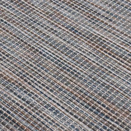 Tappeto da Esterni a Tessitura Piatta 200x280 cm Marrone e Blu