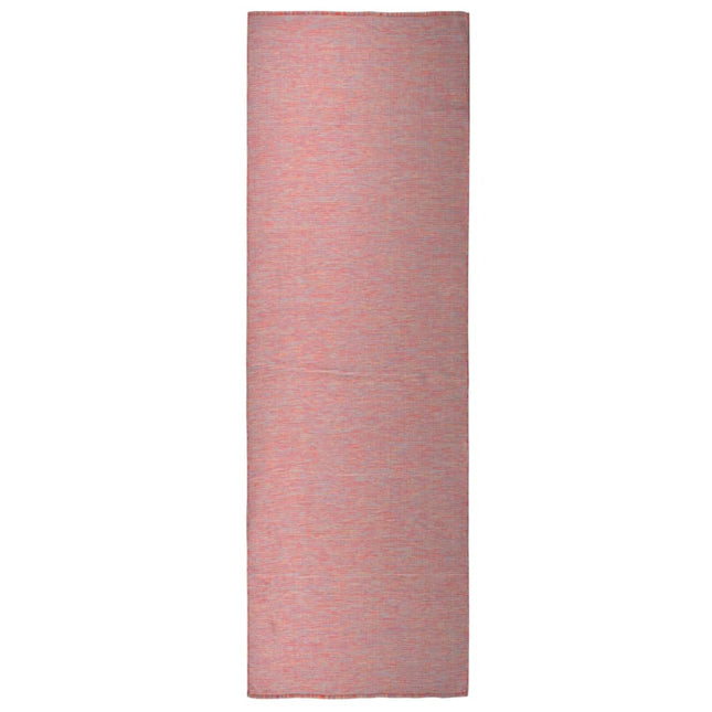 Tappeto da Esterni a Tessitura Piatta 80x250 cm Rosso