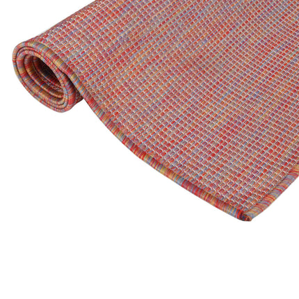 Tappeto da Esterni a Tessitura Piatta 80x250 cm Rosso