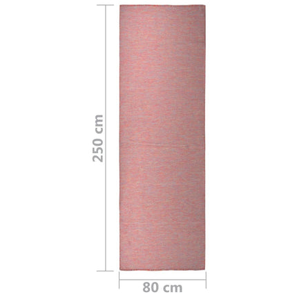 Tappeto da Esterni a Tessitura Piatta 80x250 cm Rosso