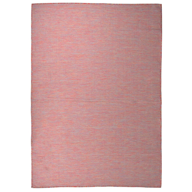 Tappeto da Esterni a Tessitura Piatta 140x200 cm Rosso
