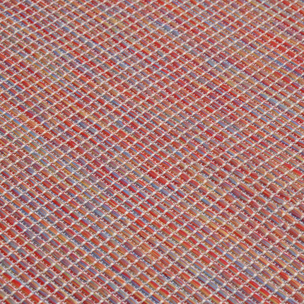Tappeto da Esterni a Tessitura Piatta 140x200 cm Rosso