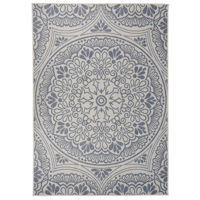 Tappeto da Esterni a Tessitura Piatta 140x200 cm Motivo Blu