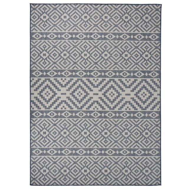 Tappeto da Esterni a Tessitura Piatta 200x280 cm Strisce Blu