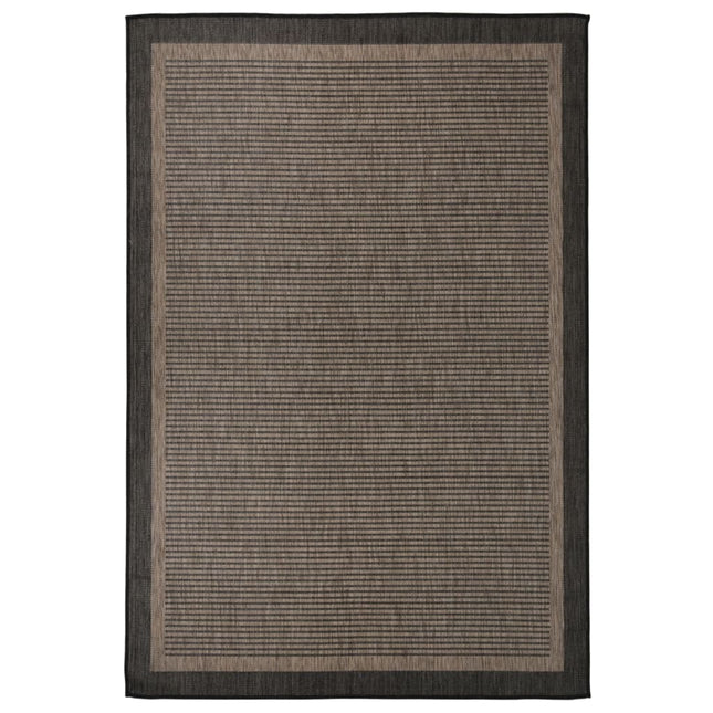 Tappeto da Esterni a Tessitura Piatta 160x230 cm Marrone Scuro