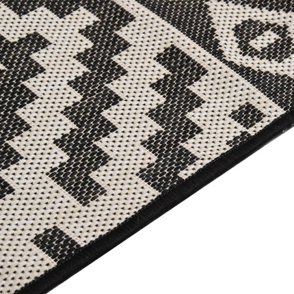 Tappeto da Esterni a Tessitura Piatta 200x280 cm Strisce Nere