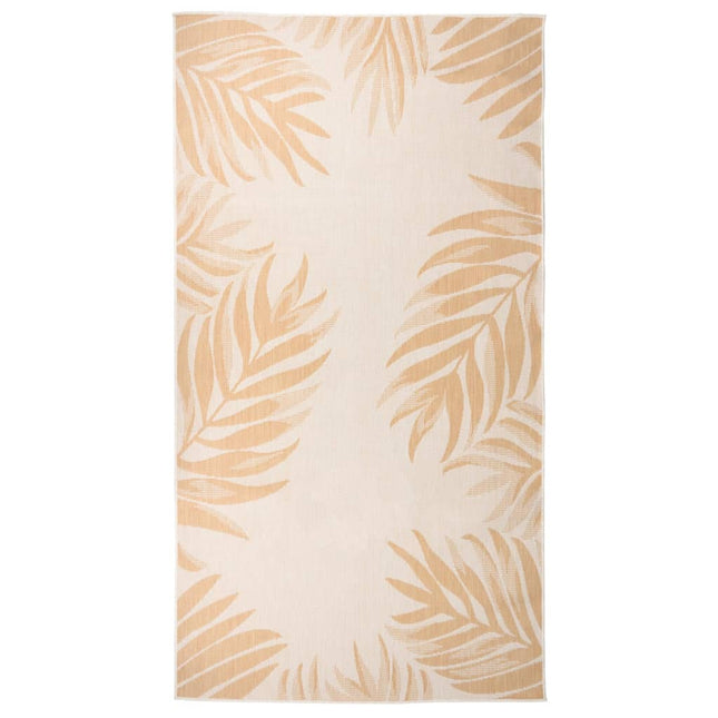 Tappeto da Esterni a Tessitura Piatta 80x150 cm Motivo a Foglie