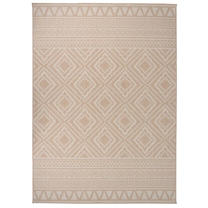 Tappeto da Esterni a Tessitura Piatta 200x280cm Strisce Marroni