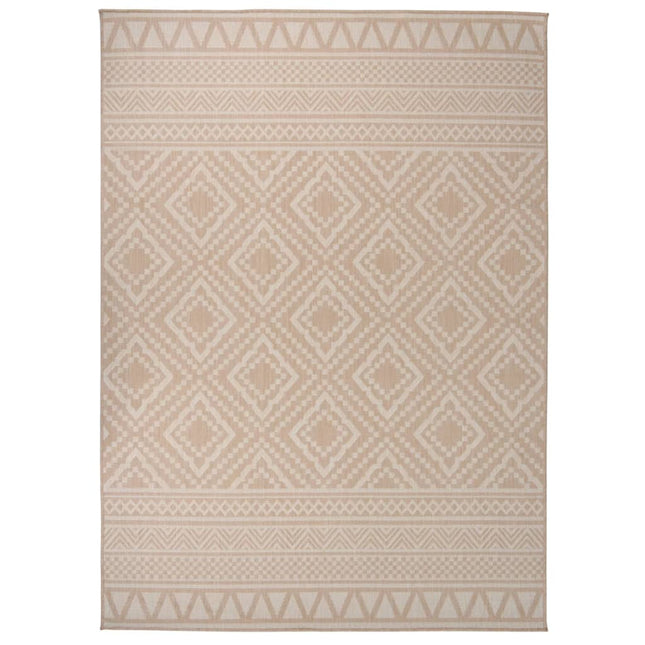 Tappeto da Esterni a Tessitura Piatta 200x280cm Strisce Marroni