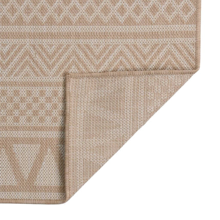 Tappeto da Esterni a Tessitura Piatta 200x280cm Strisce Marroni