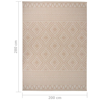 Tappeto da Esterni a Tessitura Piatta 200x280cm Strisce Marroni