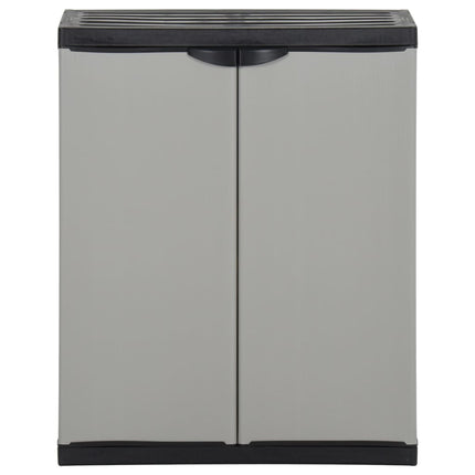 Armadio per Rifiuti da Giardino Grigio e Nero 68x40x85 cm in PP