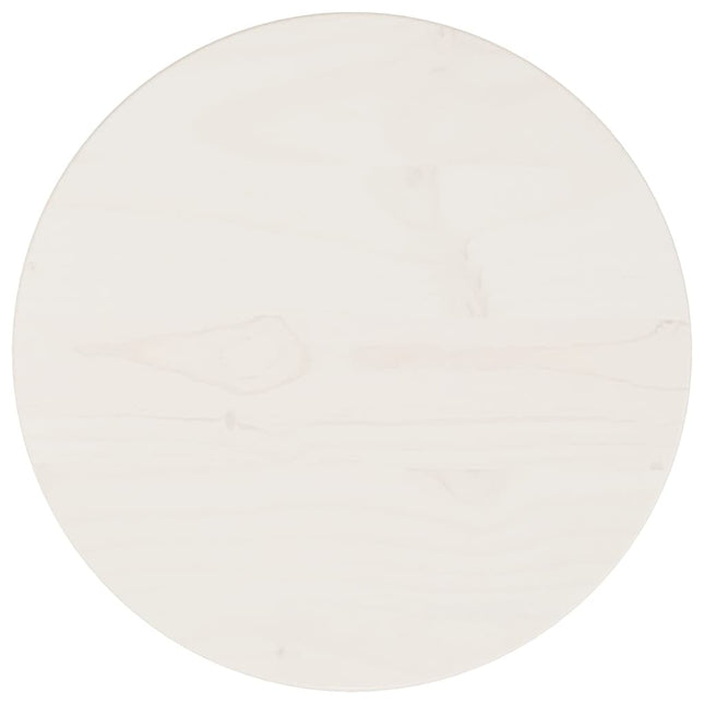 Piano Tavolo Bianco Ã˜30x2,5 cm in Legno Massello di Pino