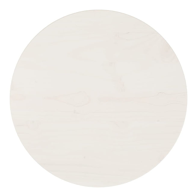 Piano Tavolo Bianco ÃƒËœ40x2,5 cm in Legno Massello di Pino