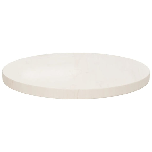 Piano Tavolo Bianco ÃƒËœ40x2,5 cm in Legno Massello di Pino