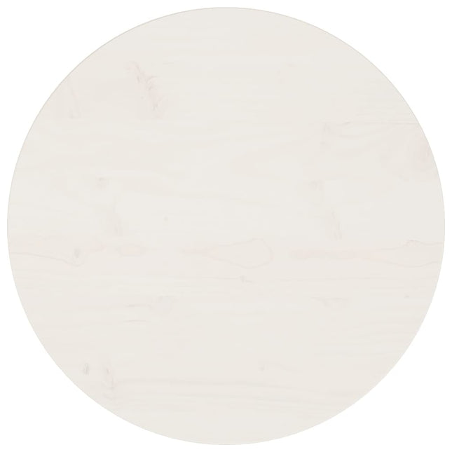 Piano Tavolo Bianco Ã˜50x2,5 cm in Legno Massello di Pino