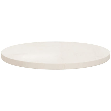 Piano Tavolo Bianco ÃƒËœ50x2,5 cm in Legno Massello di Pino