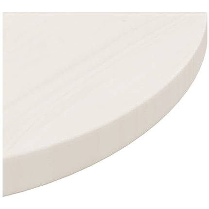 Piano Tavolo Bianco ÃƒËœ50x2,5 cm in Legno Massello di Pino