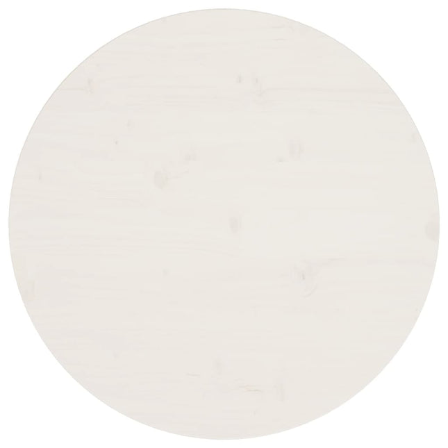 Piano Tavolo Bianco Ã˜60x2,5 cm in Legno Massello di Pino