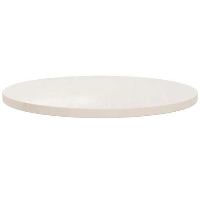 Piano Tavolo Bianco Ã˜60x2,5 cm in Legno Massello di Pino