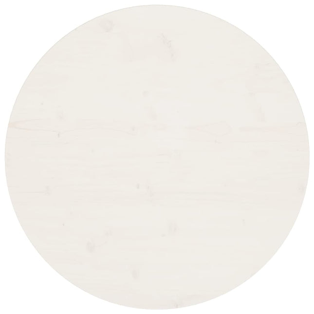 Piano Tavolo Bianco ÃƒËœ70x2,5 cm in Legno Massello di Pino