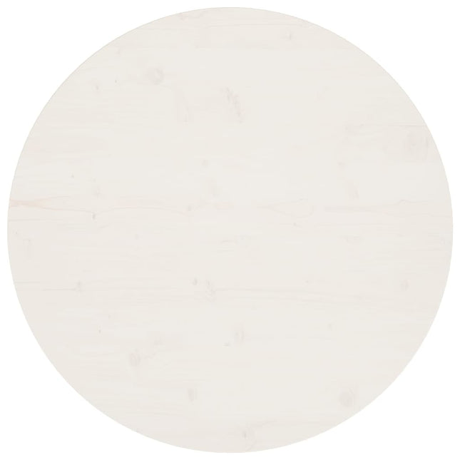 Piano Tavolo Bianco Ã˜80x2,5 cm in Legno Massello di Pino