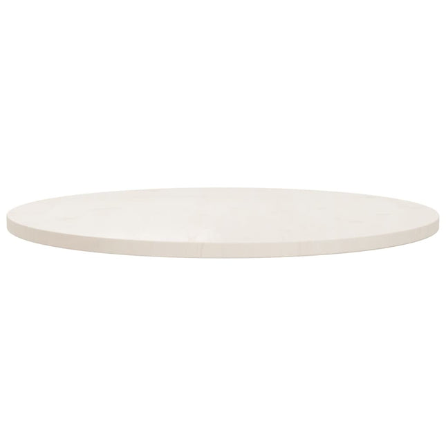 Piano Tavolo Bianco Ã˜80x2,5 cm in Legno Massello di Pino