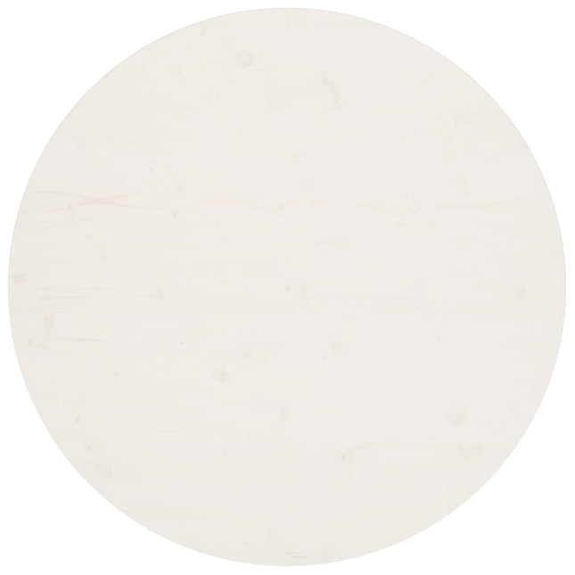 Piano Tavolo Bianco Ã˜90x2,5 cm in Legno Massello di Pino