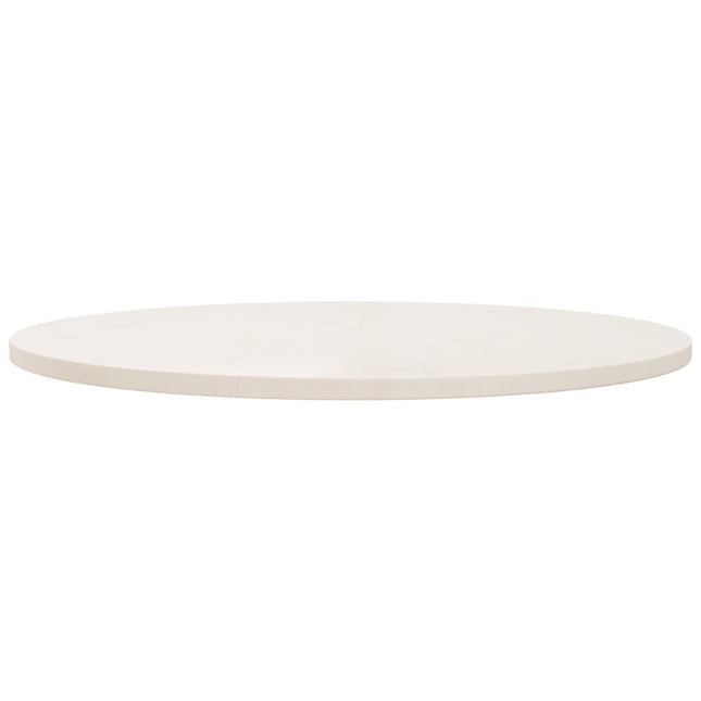 Piano Tavolo Bianco Ã˜90x2,5 cm in Legno Massello di Pino