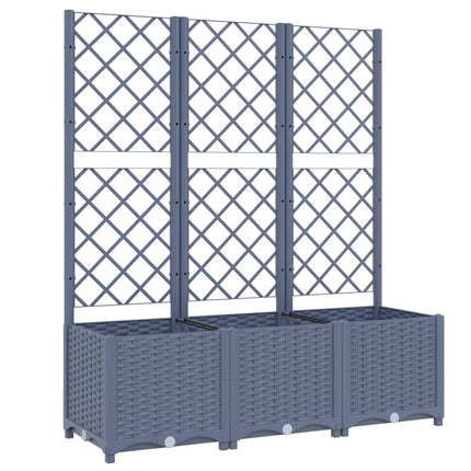 Fioriera da Giardino con Graticcio Grigio Blu 120x40x136 cm PP