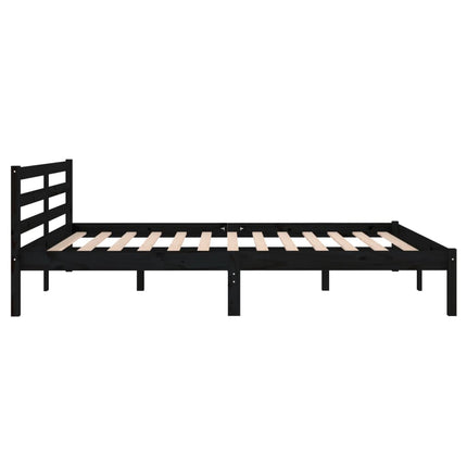 Giroletto in Legno Massello di Pino 160x200 cm Nero