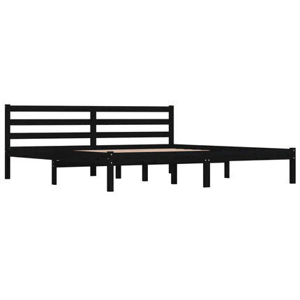 Giroletto Nero in Legno Massello 180x200 cm Super King