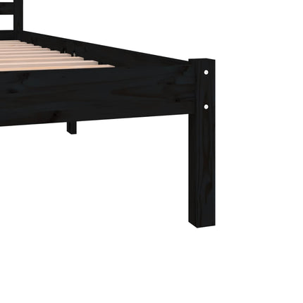 Giroletto Nero in Legno Massello 180x200 cm Super King